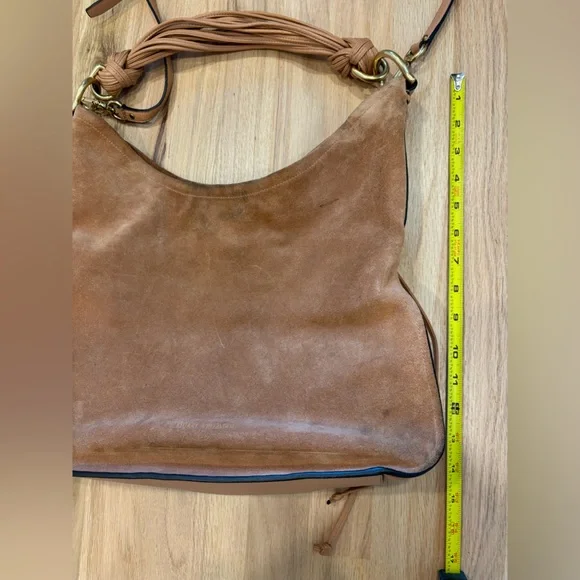 Stuart Weitzman brown suede leather shoulder or crossbody bag - Picture 8 of 13